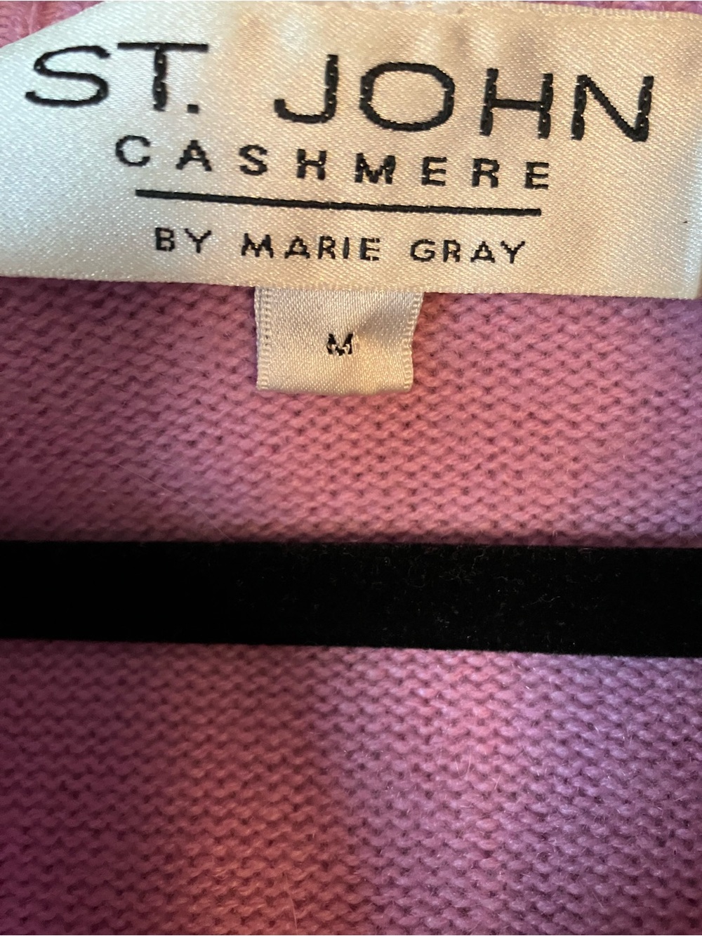 St. John Cashmere Set, Fur Trim Zip Cardigan and Drawstring Pants, Lavender - Picture 2 of 10